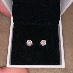 White Gold Stud Earrings